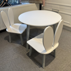 Furniture set round table + chairs "Bunny" White/Grey Furniture set round table + chairs "Bunny" White/Grey